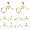 10Bags Brass Toggle Clasps, Nickel Free, Ring, Real 18K Gold Plated, 21mm long, Bar: 18.5x7x2.5mm, hole: 1.5mm, Jump Ring: 5x1mm, Inner Diameter: 3mm, ring: 13x10x1mm, Hole: 1.5mm