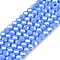 Electroplate Glass Beads Strands, Pearl Luster Plated, Faceted, Rondelle, Cornflower Blue, 2.9~3.3x2mm, Hole: 0.8mm, about 135~140pcs/strand, 32~34cm