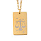 Golden 202 Stainless Steel Constellation Pendants Necklaces, Rectangle, Libra, 15.94 inch(40.5cm)