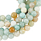 3 Strands Natural Flower Amazonite Beads Strands, Round, 6mm, Hole: 1.5mm, about 63pcs/strand, 15.5 inch(39.37cm)