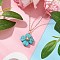 Synthetic Turquoise Clover Pendant Necklaces, 304 Stainless Steel Cable Chain Necklaces for Women, Golden, 17.52 inch(44.5cm)