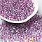 Transparent Glass Round Seed Beads, Inside Colours, Round, Blue Violet, 6/0, 4x3mm, Hole: 1.2mm, about 161pcs/10g