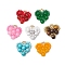 Mixed Gemstone Love Heart Valentine's Day Pendants, Handmade Glass Seed Beads Loom Heart Charms, Mixed Dyed and Undyed, 23x24x6.5mm, Hole: 3x4mm