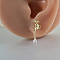 Water Faucet 304 Stainless Steel Cartilage Earrings, with Crystal Rhinestone Tassel, Golden, 8mm