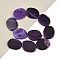Natural Agate Beads Strand, Dyed, Oval, Purple, 39~42x31~33x5~6mm, Hole: 2.5mm, about 10pcs/strand, 16.3 inch