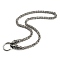 304 Stainless Steel Byzantine Chain Necklaces, Chainmaille Weaves Jewelry with 316L Surgical Stainless Steel Wolf Clasps, Antique Silver & Stainless Steel Color, 24.53 inch(62.3cm)