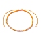 Bohemian Style Natural Sunstone & Glass Braided Bead Bracelet, Inner Diameter: 2~3-1/8 inch(5~7.95cm)