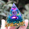 Orgonite Pyramid Resin Energy Generators, Reiki Amethyst Chips Inside for Home Office Desk Decoration, 50mm
