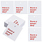 200Pcs Paper Thanks Greeting Cards, Square with Word, White, 49x49x0.3x3.5mm