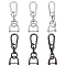 6Pcs 2 Colors Alloy Keychain Clasps, DIY Keychain Making Supplies, Gunmetal & Platinum, 90mm, 3pcs/color
