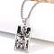 Retro Hip-hop 304 Stainless Steel Tarot Pendant Necklaces for Men, Stainless Steel Color, 24.02 inch(61cm)