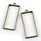 Rack Plating Alloy Rectangle Open Back Bezel Pendants, For DIY UV Resin, Epoxy Resin, Pressed Flower Jewelry, Cadmium Free & Nickel Free & Lead Free, Antique Bronze, 49x20x3.5mm, Hole: 3mm