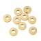 304 Stainless Steel Spacer Beads, Flat Round, Real 18K Gold Plated, 8x1.5mm, Hole: 3.2mm