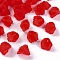 Frosted Acrylic Bead Caps, Flower, Red, 12x12x9mm, Hole: 1.2mm, about 1700pcs/500g
