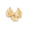 304 Stainless Steel Pendants, Ion Plating(IP), Bowknot Charm, Real 18K Gold Plated, 19x21x3mm, Hole: 1.4mm