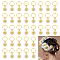 24Pcs Alloy Enamel & Iron Braiding Hair Pendants Decoration Clips, for Hair Styling, Daisy, Golden, 30mm