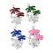 Alloy Rhinestone Pendants, with Enamel, Sea Turtle, Platinum, 24x16x3.5mm, Hole: 1.6mm