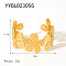 Stainless Steel Cuff Bangles for Women, Flower, Real 18K Gold Plated