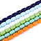 Opaque Solid Color Glass Beads Strands, Barrel, Mixed Color, 8.5~9x6~6.5mm, Hole: 0.8~1mm, about 41~45pcs/strand, 14.57~15.75 inch(37~40cm)