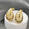 304 Stainless Steel Teardrop Stud Earrings, with Rhinestone, Real 18K Gold Plated, 26.5x17.5mm