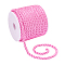 3-Ply Polyester Braided Cord, Twisted Rope, for DIY Cord Jewelry Findings, Hot Pink, 5mm, about 18m/roll