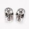 Tibetan Style Alloy Beads, Skull, Antique Silver, 12x9x10mm, Hole: 1.5mm