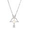 Constellation Rhinestone Pendant Necklace, Platinum Brass Star Necklace, Sagittarius, 16.14~19.69 inch(41~50cm)