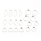 Tarnish Resistant 304 Stainless Steel Wire Pendants, Hoop Earring Findings, Rhombus & Trapezoid & Sector & Ring & Trapezoid, Stainless Steel Color, 21 Gauge, 64x63x20mm, about 20pcs/box