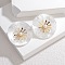 304 Stainless Steel ABS Imitation Pearl Stud Earrings for Women, Real 18K Gold Plated, Flat Round, White, 40x40.5mm