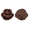 Opaque Resin Beads, Rose Flower, Saddle Brown, 9x7mm, Hole: 1mm