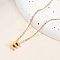 Ion Plating(IP) 304 Stainless Steel Pendant Necklaces, Real 18K Gold Plated, Letter, Letter E, 15.94 inch(40.5cm)~16.14 inch(41cm)+54mm extender, Letters: 10x5x4mm.