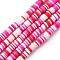 Handmade Polymer Clay Beads Strands, for DIY Jewelry Crafts Supplies, Heishi Beads, Disc/Flat Round, Deep Pink, 6x0.5~1mm, Hole: 1.8mm, about 290~320pcs/strand, 15.75 inch~16.14 inch(40~41cm)