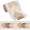 3M Polyester Jacquard Leaf Ribbon for Garment Accessories, Tan, 2-7/8 inch(73mm), 3m/set