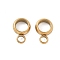 304 Stainless Steel Tube Bails, Loop Bails, Ring, Ion Plating(IP), Real 18K Gold Plated, 8.5x6x2.5mm, Hole: 2mm, Inner Diameter: 4mm