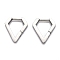 Tarnish Resistant 304 Stainless Steel Huggie Hoop Earrings, Diamond Shape, Stainless Steel Color, 17x15.5x3mm, Pin: 1mm