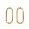Ion Plating(IP) 304 Stainless Steel Linking Rings, Oval, Real 18K Gold Plated, 14x6x1mm, Inner Diameter: 12x3.5mm