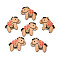 Printed Wooden Pendants, Horse Charms, PeachPuff, 36.5x40x3mm, Hole: 2mm