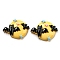 Halloween Opaque Resin Decoden Cabochons, Gold, Bat, 22.5x29.5x7.5mm