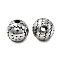 304 Stainless Steel Beads, Rondelle with Sun, Antique Silver, 8x8mm, Hole: 1.5mm