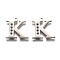 Non-Tarnish 304 Stainless Steel Letter Pendant Rhinestone Settings, Letter.K, 15.5x16x1.5mm, Hole: 1.2mm, Fit of: 1.6mm rhinestone