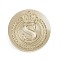 Golden Tone Crown Initial Wax Seal Brass Stamp Heads, for Wax Seal Stamp, Letter S, 25x14.5mm, Hole: 7mm