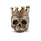 Halloween Theme Resin Candle Holder, Skull, for Wedding, Festival, Party & Windowsill, Home Decoration, Antique Bronze, 80x63x80mm