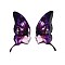 Epoxy Resin Butterfly Wings with Lady Face Cabochons, with Gold Foil & Glitter Powder, Purple, 37x17.5x2mm