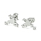 Non-Tarnish Cute Little Animal Theme 304 Stainless Steel Stud Earrings, Frog, 8.5x10mm