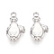 304 Stainless Steel Pendants, Anti-Tarnish, Pear Charms, Stainless Steel Color, 16x9x3mm, Hole: 1.8mm
