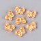 Transparent Glass Beads, Enamel Style, Butterfly, Orange, 10x14.2x6~6.5mm, Hole: 1mm