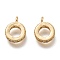 Brass Micro Pave Clear Cubic Zirconia Charms, Cadmium Free & Lead Free, Long-Lasting Plated, Donut, Golden, 11x8.5x3mm, Hole: 1.2mm