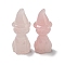 Natural Rose Quartz Carved Healing Cat with Witch Hat Figurines, Reiki Energy Stone Display Decorations, 48~50x19~21mm