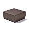 Paper Jewelry Set Boxes, with Black Sponge, for Necklaces and Earring, Square, Coconut Brown, 7.5x7.5x3.6cm