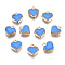 Alloy Enamel Charms, Heart, Light Gold, Cornflower Blue, 8x7.50x2.50mm, Hole:1.50mm